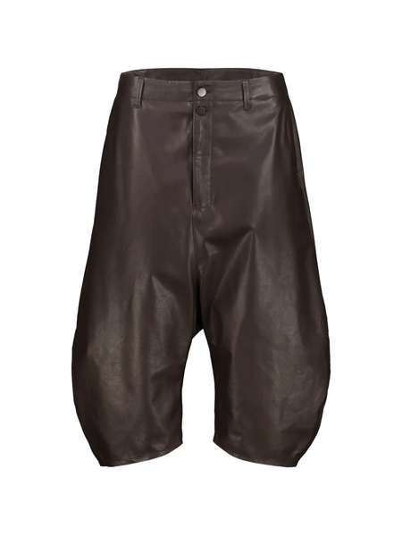  Lemaire Dropped-crotch Leather Trousers - Brown 