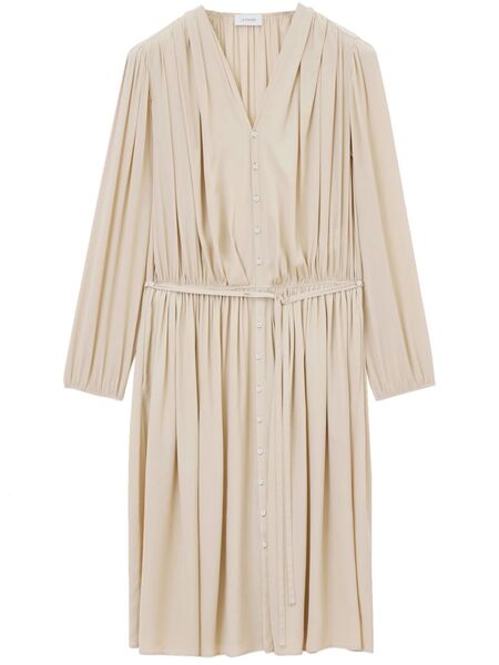  Lemaire Fully-pleated Midi Dress - Neutrals 