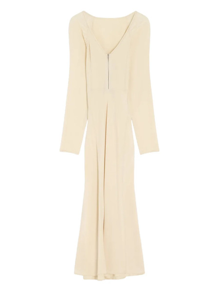  Lemaire Half-zip Raglan-sleeve Midi Dress - Yellow 