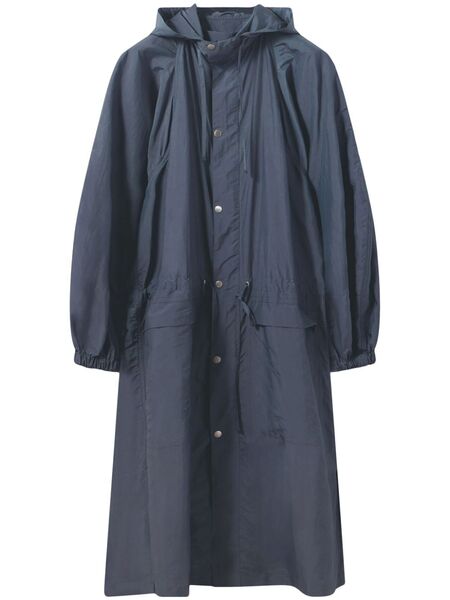  Lemaire Hooded Single-breasted Raincoat - Blue 
