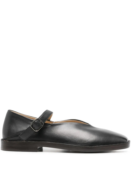  Lemaire Leather Flat Pumps - Black 