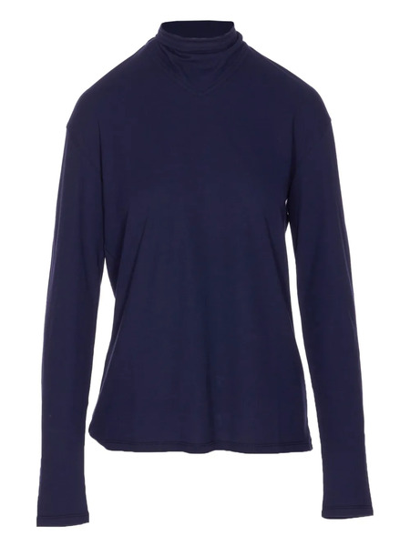  Lemaire Long-sleeve Scarf-detail Top - Blue 