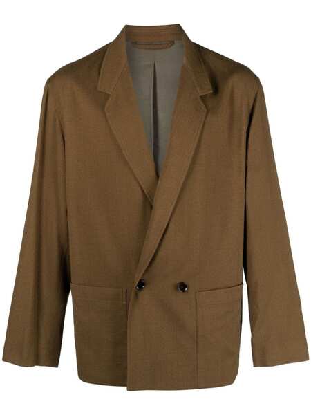  Lemaire Notched-lapel Double-breasted Blazer - Brown 