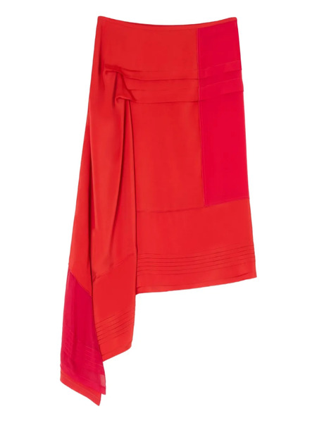  Lemaire Pleated Asymmetric Skirt - Red 
