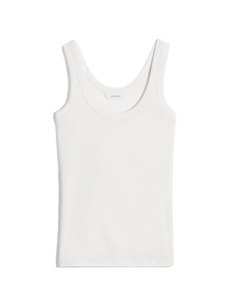  Lemaire Ribbed Scoop-neck Top - White 