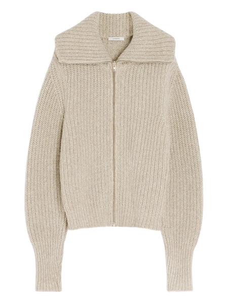  Lemaire Ribbed Zip-fastening Cardigan - Neutrals 