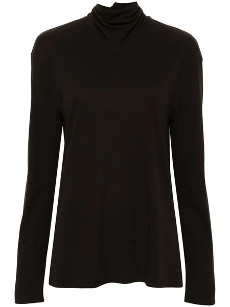  Lemaire Scarf-detail Long-sleeve Top - Brown 
