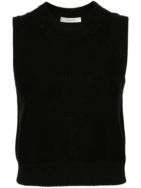  Lemaire Sleeveless Cropped Vest - Black 