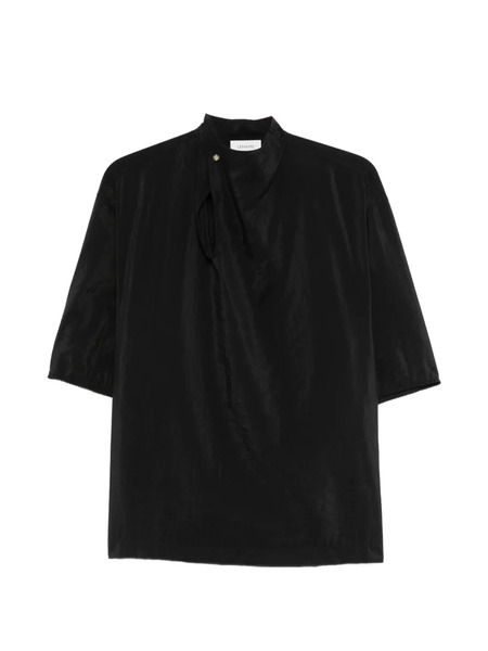  Lemaire Soft Collar Ruffled Top - Black 