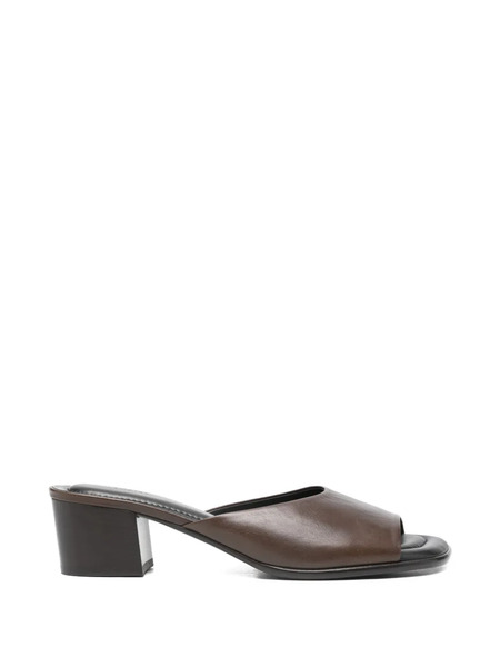  Lemaire Square-toe Heeled Mules - Brown 
