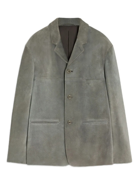  Lemaire Suede Single-breasted Blazer - Grey 