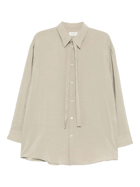  Lemaire Tie-neck Shirt - Neutrals 