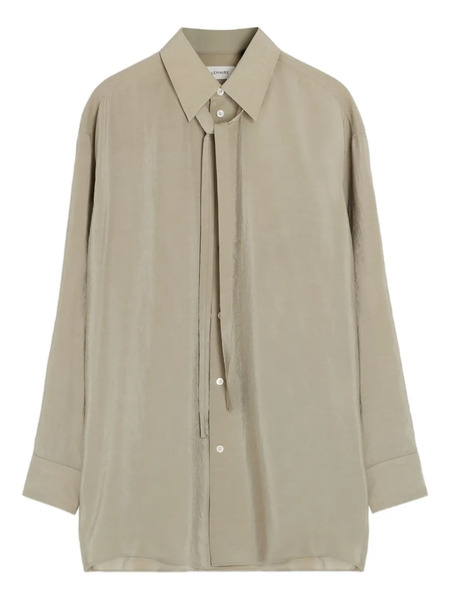  Lemaire Tied-neck Buttoned Shirt - Neutrals 