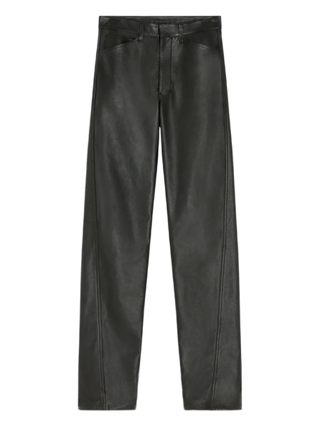  Lemaire Twisted Five-pocket Leather Trousers - Black 