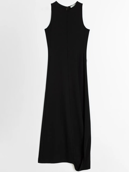  Lemaire Twisted-hem Midi Dress - Black 