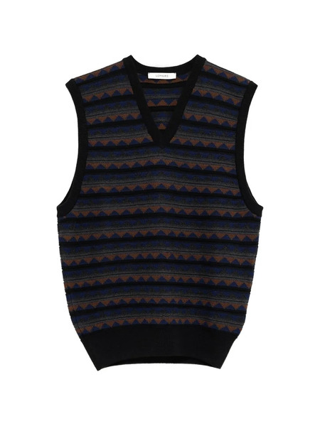  Lemaire V-neck Pattern Vest - Black 