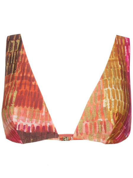  Lenny Niemeyer Abstract-print Triangle Bikini Top - Red 