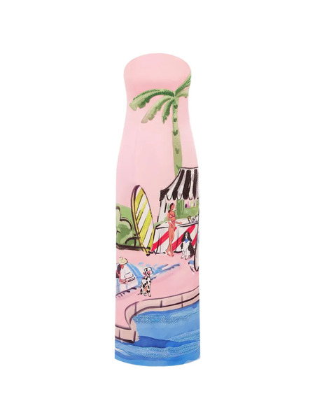  Leo Lin Ava Bustier Printed Maxi Dress - Pink 