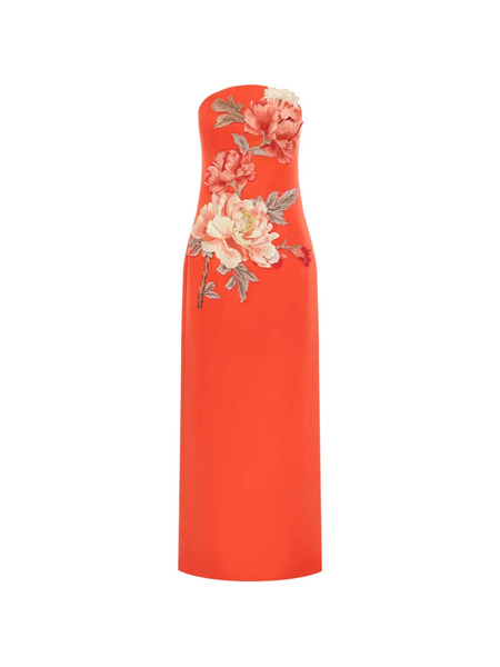  Leo Lin Ava Floral Midi Dress - Orange 