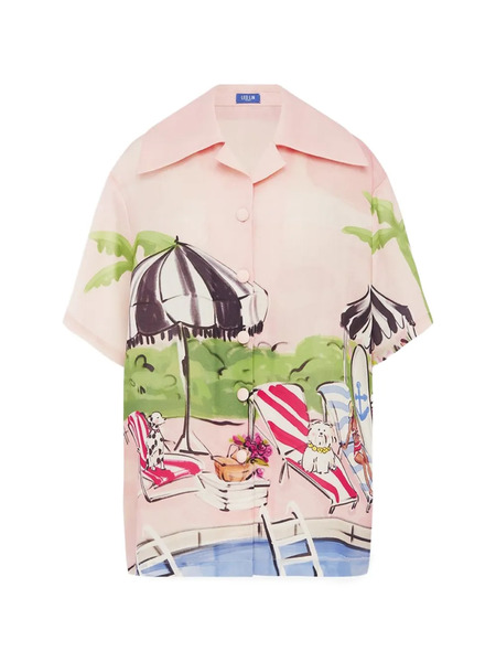 Leo Lin Casey Printed Shirt - Pink 