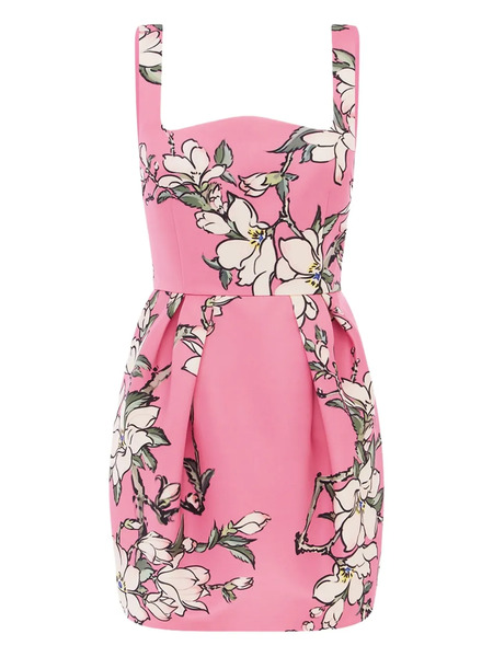  Leo Lin Piper Floral Pleated Mini Dress - Pink 