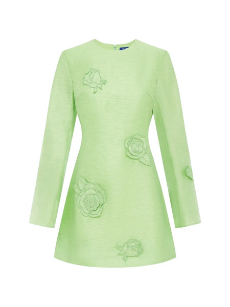  Leo Lin Suzanne Appliqué-details Mini Dress - Green 