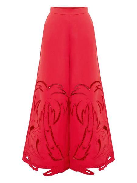  Leo Lin Theodora Cutout-detail Trousers - Red 