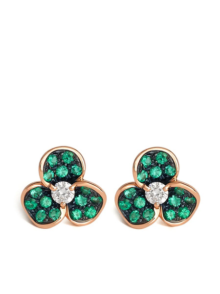  Leo Pizzo 18k Rose Gold Candy Flora Emerald Earrings - Pink 