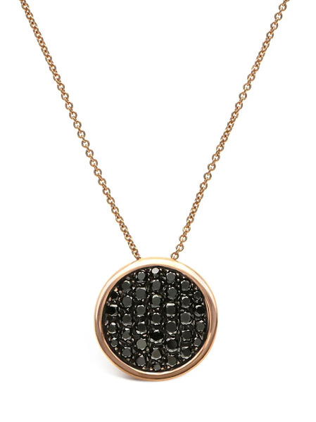  Leo Pizzo 18k Rose Gold Coin Diamond Necklace - Pink 