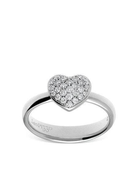  Leo Pizzo 18k White Gold Amore Diamond Ring - Silver 