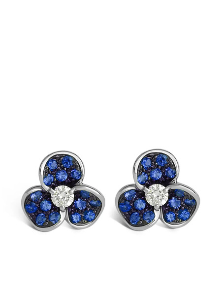  Leo Pizzo 18k White Gold Candy Flora Sapphire Earrings - Silver 