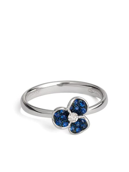  Leo Pizzo 18k White Gold Candy Flora Sapphire Ring - Silver 