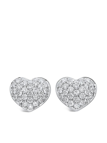  Leo Pizzo 18kt White Gold Amore Diamond Stud Earrings - Silver 
