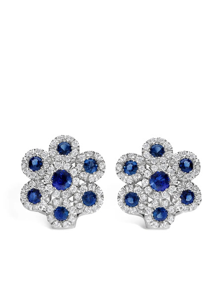  Leo Pizzo 18kt White Gold Augusta Sapphire And Diamond Earrings - Silver 