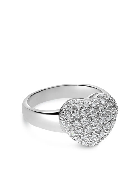  Leo Pizzo 18kt White Gold Diamond Amore Ring - Silver 