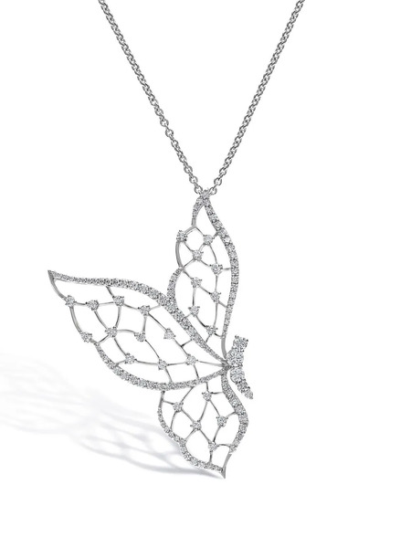  Leo Pizzo 18kt White Gold Diamond Light Wings Necklace - Silver 
