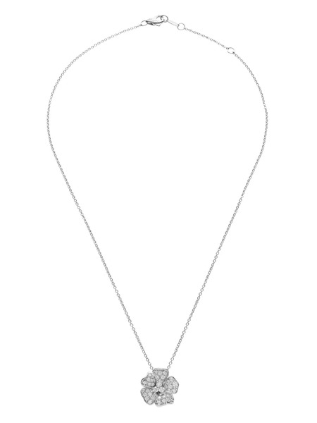  Leo Pizzo 18kt White Gold Flora Diamond Necklace - Silver 