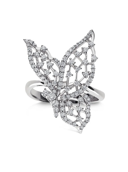  Leo Pizzo 18kt White Gold Light Wings Ring - Silver 