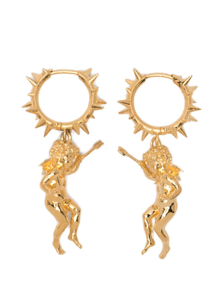  Leonardo Valentini Spiked Angel Charm Earrings - Gold 