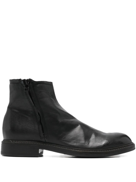  Leqarant Zip Leather Boots - Black 