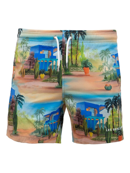  Les Benjamins Printed Swim Shorts - Blue 