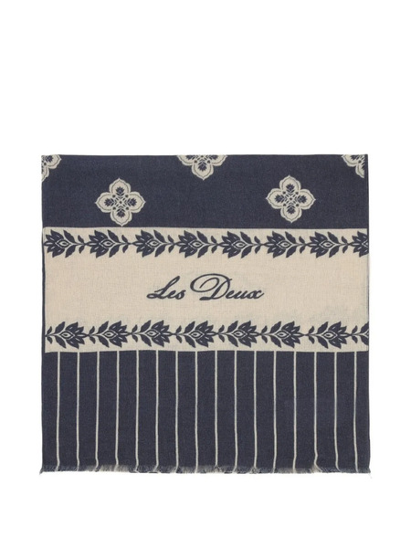  Les Deux Arabesque Patterned Scarf - Blue 