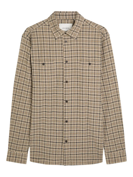  Les Deux Checked Chest-pocket Shirt - Neutrals 