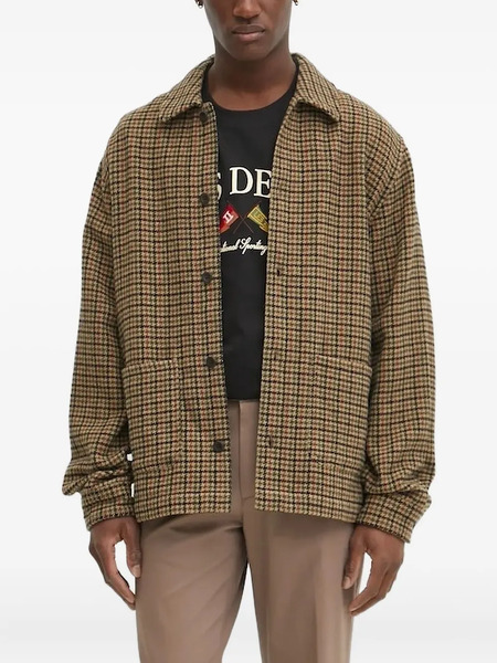  Les Deux Houndstooth Wool Shirt - Brown 