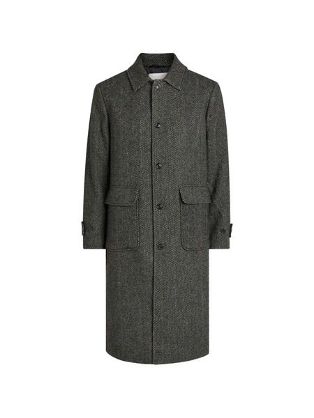  Les Deux Maximillian Herringbone Pocket Coat - Green 