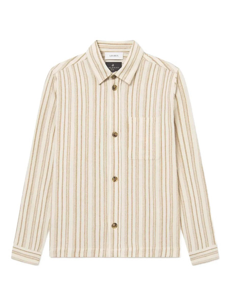  Les Deux Stripe Long-sleeve Shirt Jacket - Neutrals 