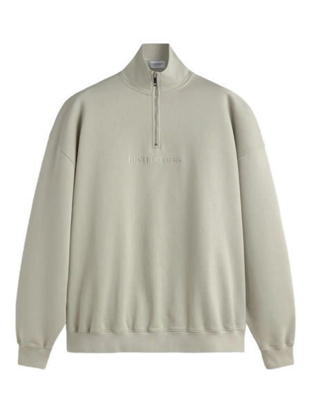  Les Héritiers Logo Quarter Zip Sweatshirt - Neutrals 