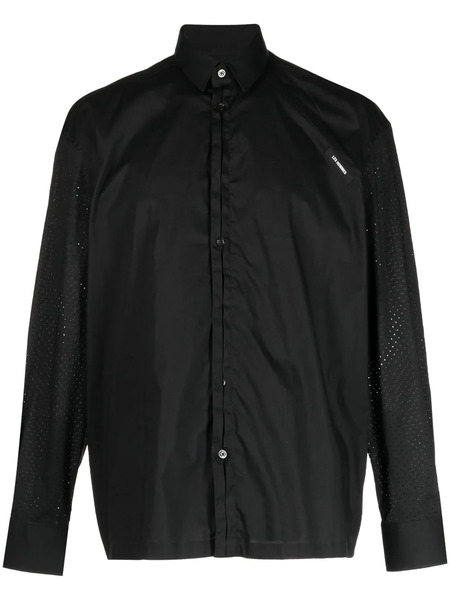  Les Hommes Logo-patch Shirt - Black 