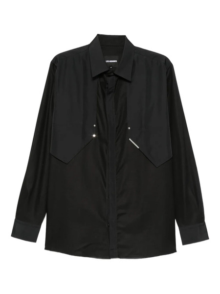  Les Hommes Panelled Shirt - Black 
