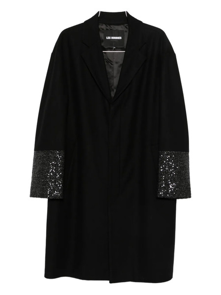  Les Hommes Sequin-embellished Coat - Black 